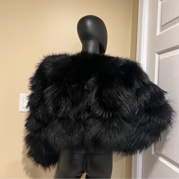 Genuine Raccoon Fur Coat Long Sleeve lined Trench Jacket Parka Puffer bomber fur - Picture 5 of 17